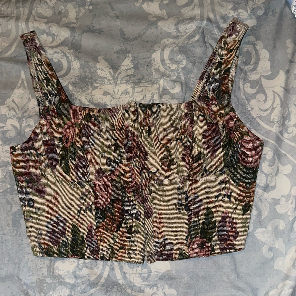 Floral corset tank top